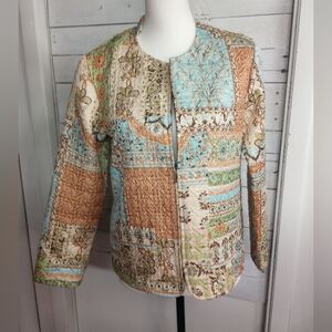 M.D.L. New York Jacket Medium Multi Color Patchwork Cottagecore Artsy Quilted